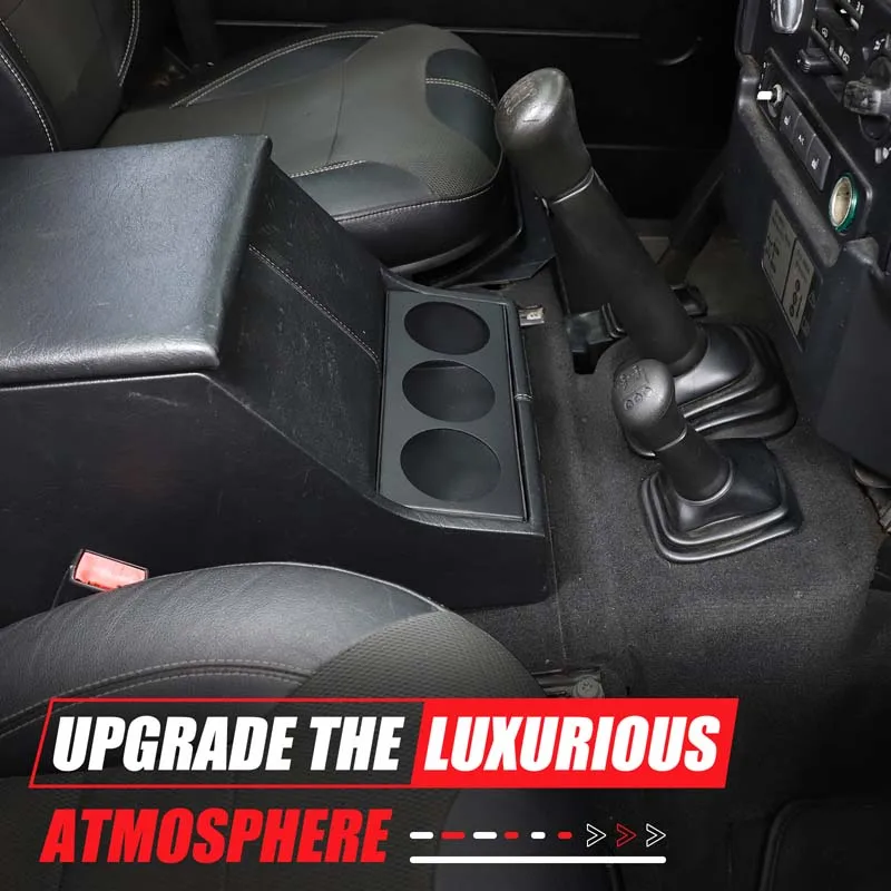 

For Land Rover Defender 2004-2018 Aluminum Alloy Car Center Console Armrest 3 Hole Water Cup Car Replacement Accessories