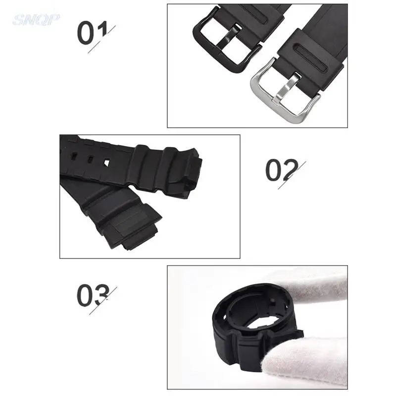 Resin Strap for Casio MCW-100H/110H/W-S220/HDD-S100 WV-200/AE-2000/2100 TPU Silicone Sport Waterproof Wrist Bracelet Watch Band