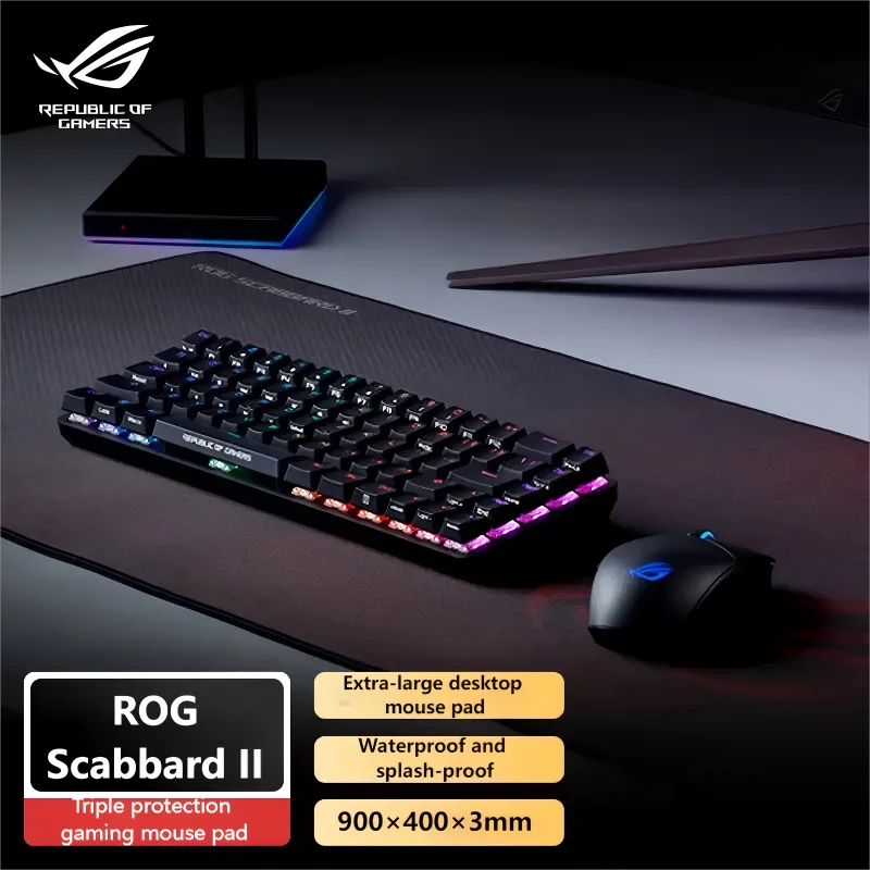 

ROG Scabbard II Gaming Mouse Pad,Protective Nano Coating water-, Oil-and Dust-repellent Surface, Anti-fray, Flat-stitched Edges