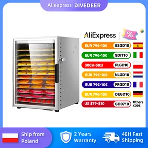 DIVEDEER 12 Lapisan Pengering Buah pengeringan listrik untuk sayuran pengeringan dehidrator makanan untuk sayuran dan mesin pengering buah 6 makanan dehidrator penjualan terbaik - №