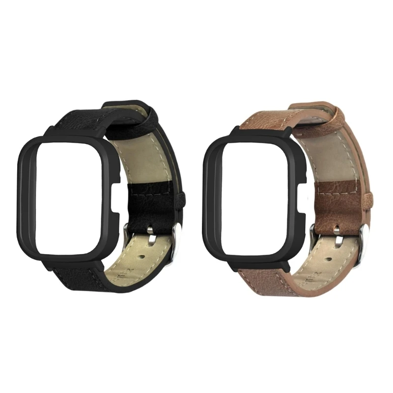 Leermateriaal 2 in 1 horlogeband + horlogekast voor Redmi Watch 3 horlogeband