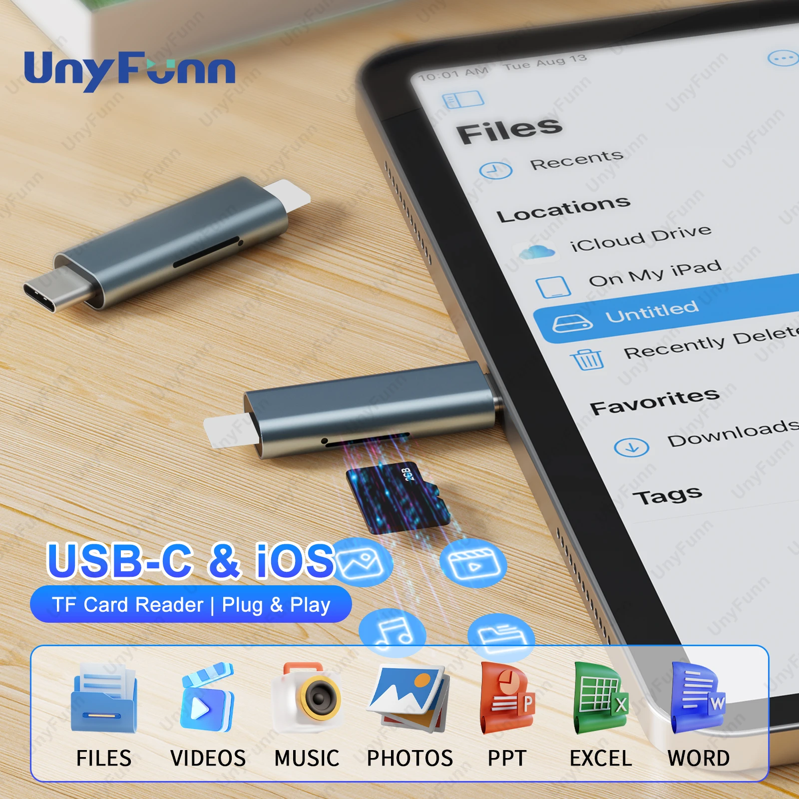 USB-C to Micro SD Card Reader for iPhone iPad TypeC Camera Memory Card Reader for iOS Android TF Card Reader for Samsung Huawei