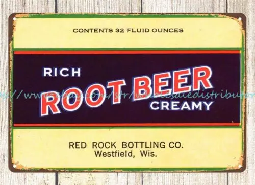 RED ROCK ROOT BEER Westfield Wisconsin metal tin sign metal swirl wall art