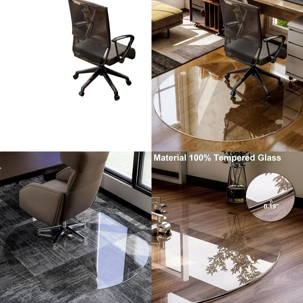 

55 Круглый коврик для стула из закаленного стекла — прочный настольный коврик для ковров и паркетных полов
