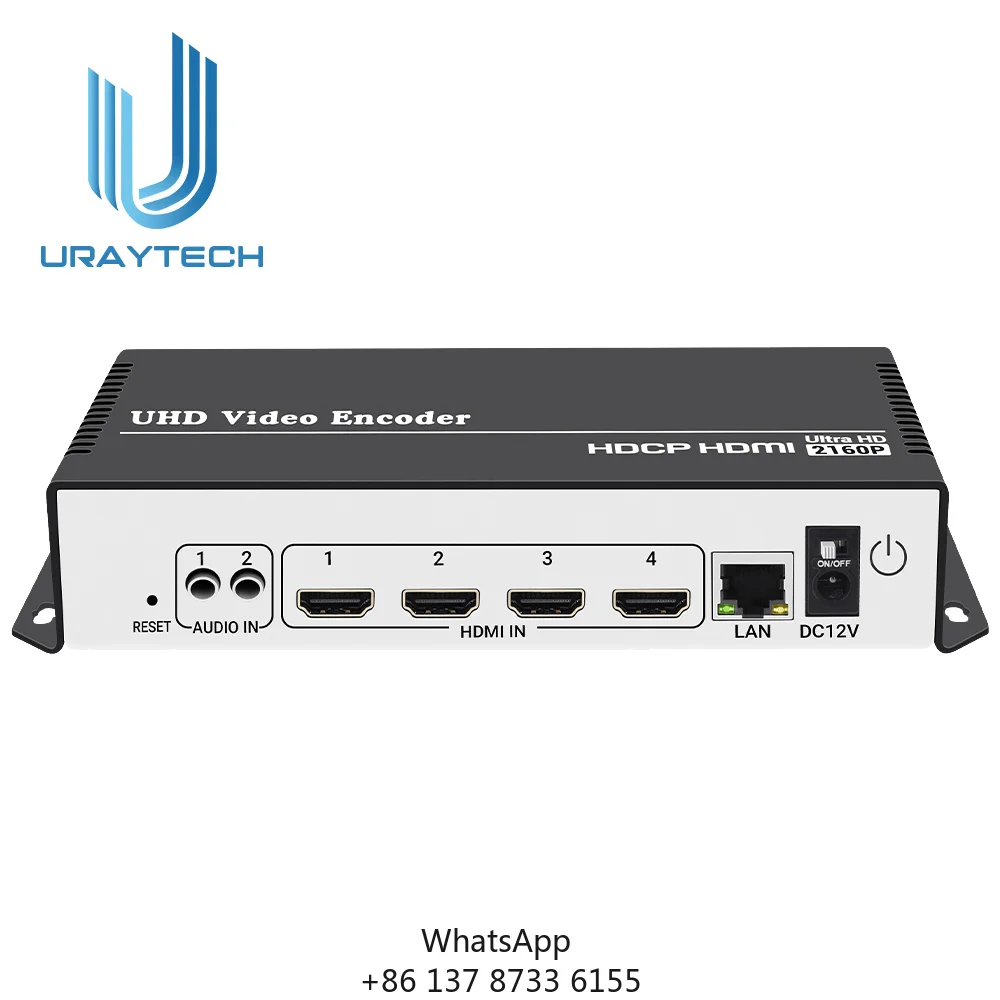 URayTech Multi-channel 4K H.265 H.264 RTMP SRT Video Encoder Supports HDCP, HD HDMI To IP Live Streaming Encoder Hardware