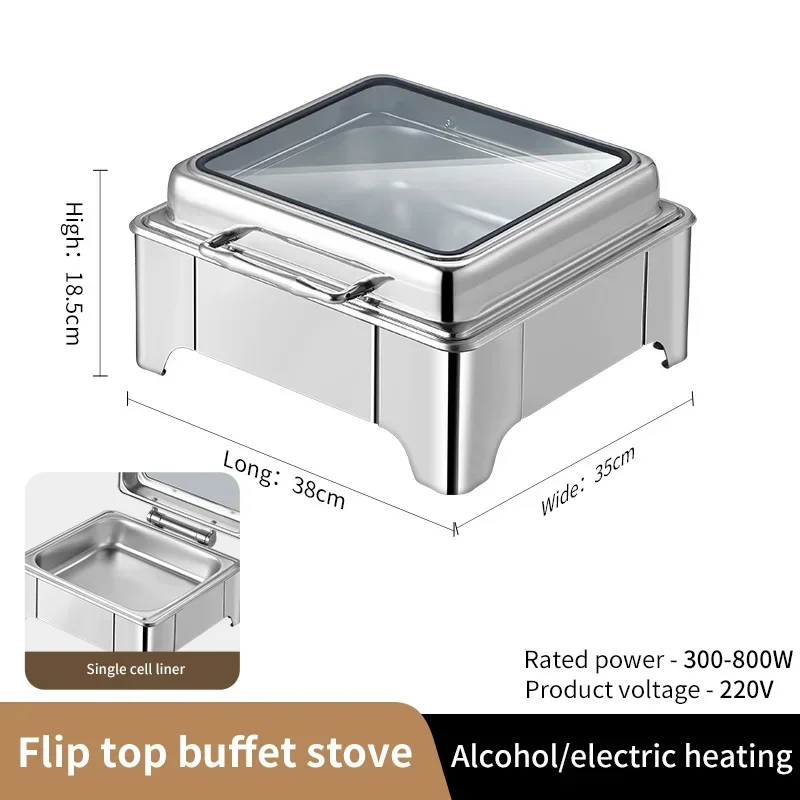 New all-glass window commercial stainless steel hotel restaurant buffet catering equipment 6L