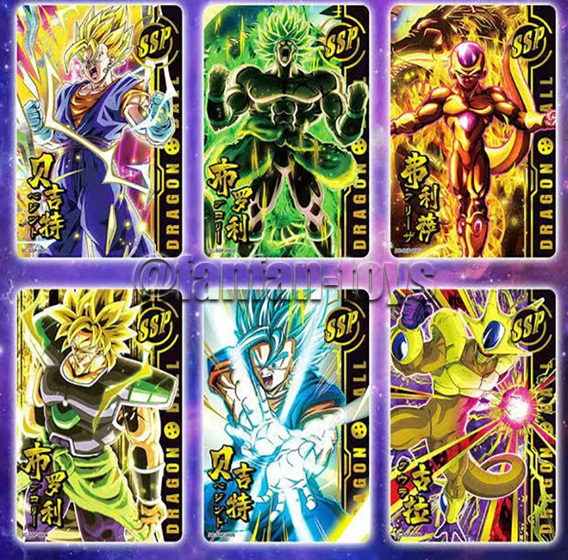 Cartas de Dragon Ball de Anime para niños, juguetes de colección coleccionables raros, Son Goku, Saiyan, Vegeta, TCG, 5/25/100 piezas