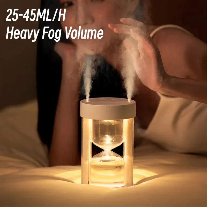 

Portable Wireless Air Humidifier USB Charging 360ML Hourglass Aroma Oil Diffuser Double Nozzle Ultrasonic Mist Maker Atomizer