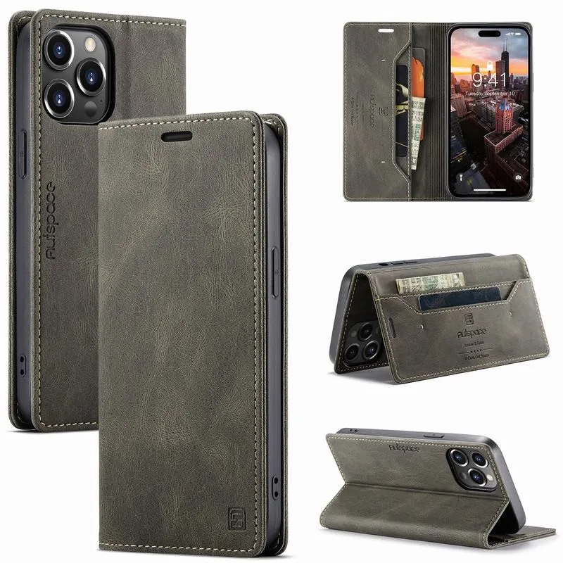 

Luxury Leather Wallet Magnetic Flip Matte Phone Case Cover On For Iphone 14 Pro Max 13 12 11 SE 2022 2020 8 7 6 Plus X XR XS Max