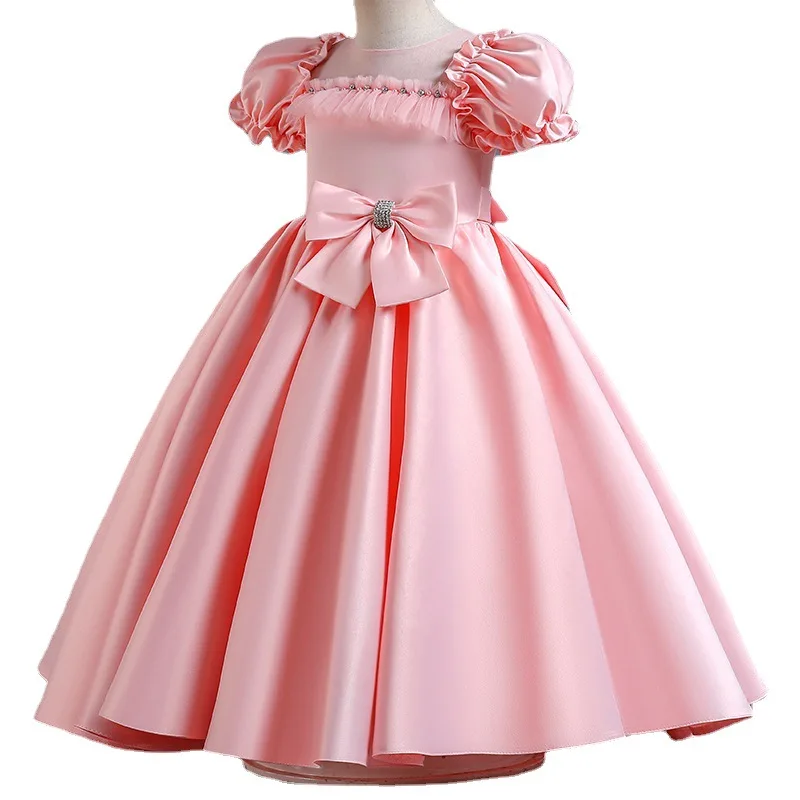 Girls Sequins Flower Party Tutu Dress Clothes Children Girls Wedding Birthday Dress Clothing With Bow Eveniung Dress For Girls