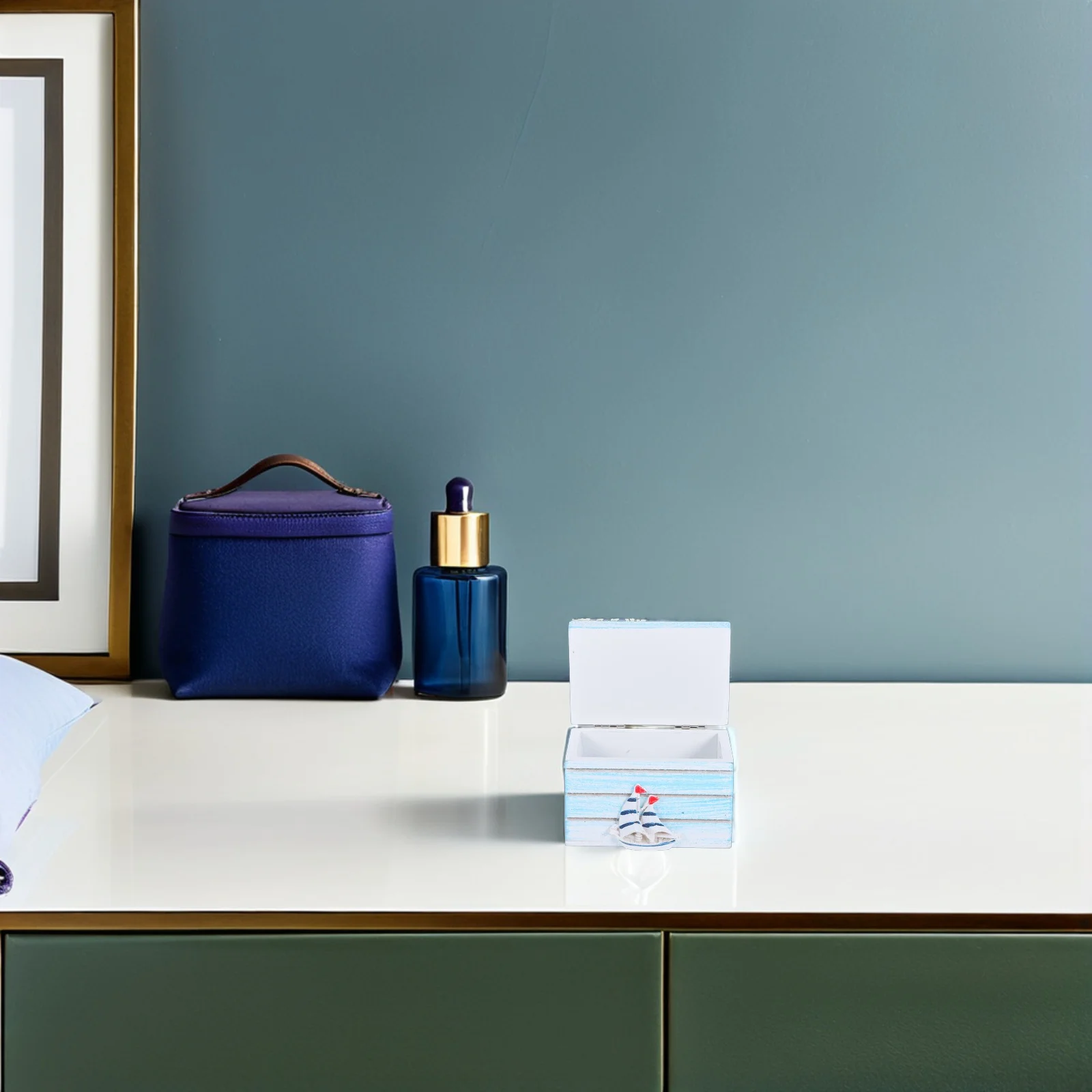 

2pcs Ocean-Inspired Nautical Keepsake Box Rustic Wood Storage Chest For Jewelry Bracelets Craft Supplies Coastal Decor Trinket