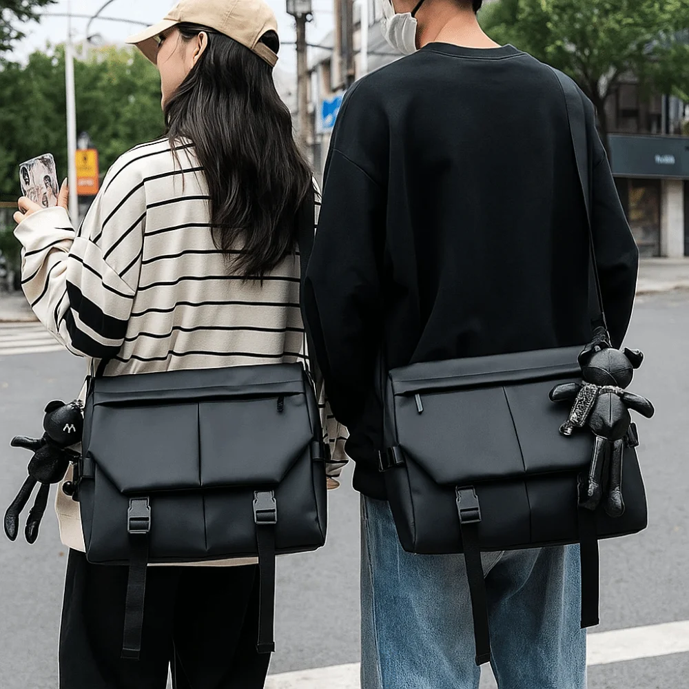 

Waterproof Crossbody Shoulder Bag Nylon Multi-pocket Waterproof Messenger Bag Unisex Casual Style College Backpack Work Daily