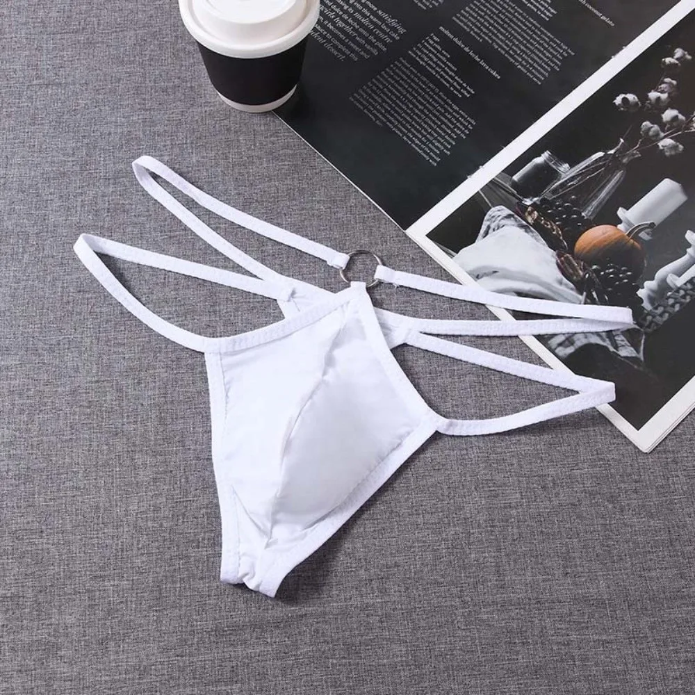 Comfortable Mesh Men's Thin Thong Transparent Hollow Out Men Underwear Thin Strip Male Lingerie T-back Briefs Anniversary