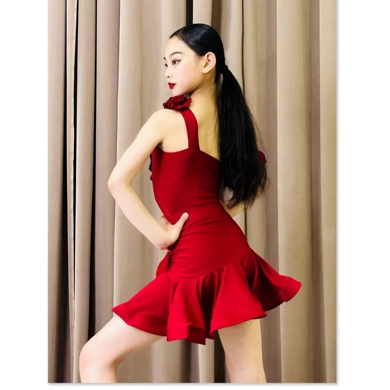 

Latin dance clothes for girls children's summer training clothes performance clothes dance skirts latin american dance dress