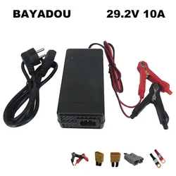 8S 24V 10A 29.2V Lifepo4 LFP Battery Charger 24 Volt RV Iron Phosphate Energy Storage Fast Chargers Alligator Clip Copper Nose