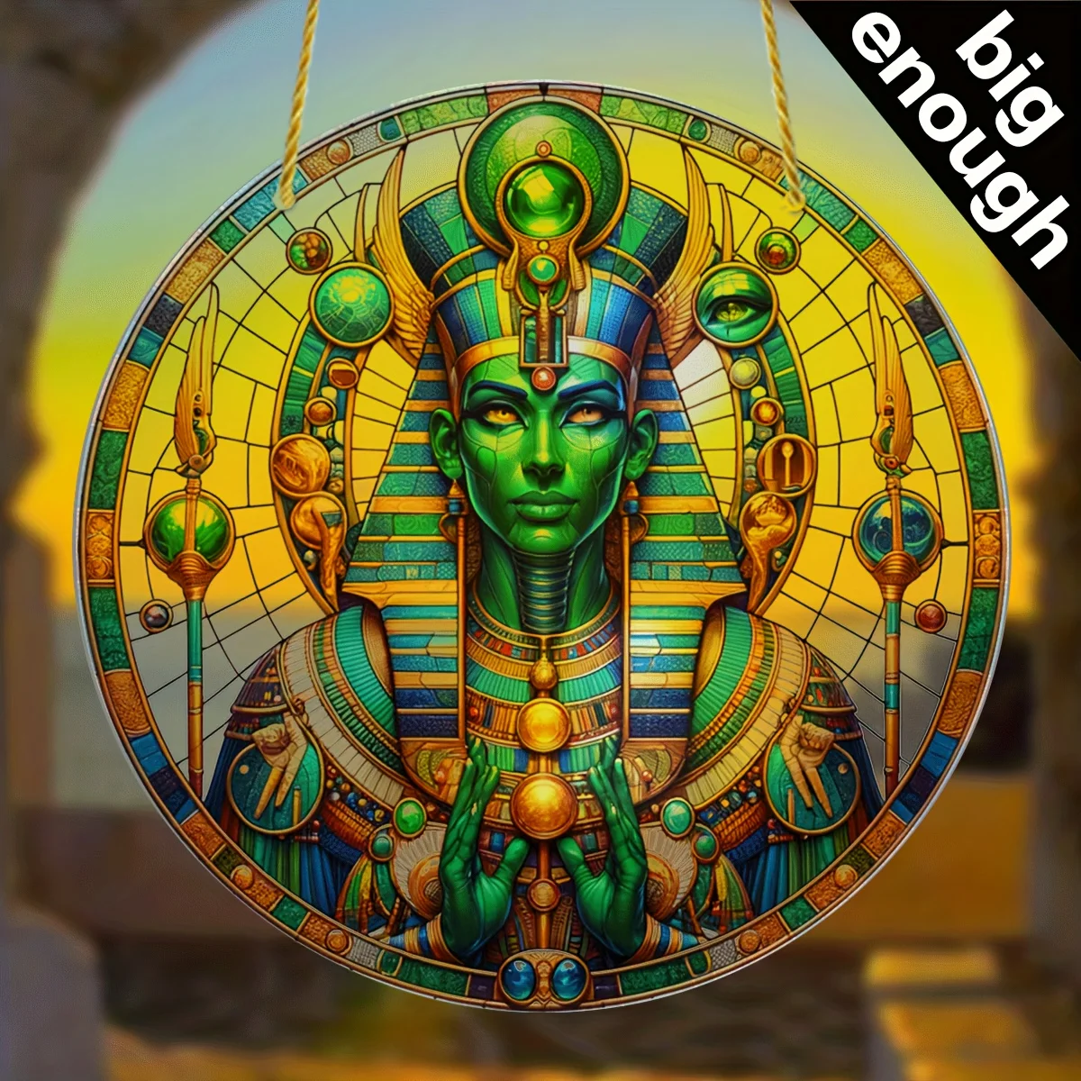 Osiris Dios egipcio atrapasoles acrílico-arte antigua sin temporizador, regalo perfecto para buffs y amigos de historia, Ideal para decoración del hogar y la habitación