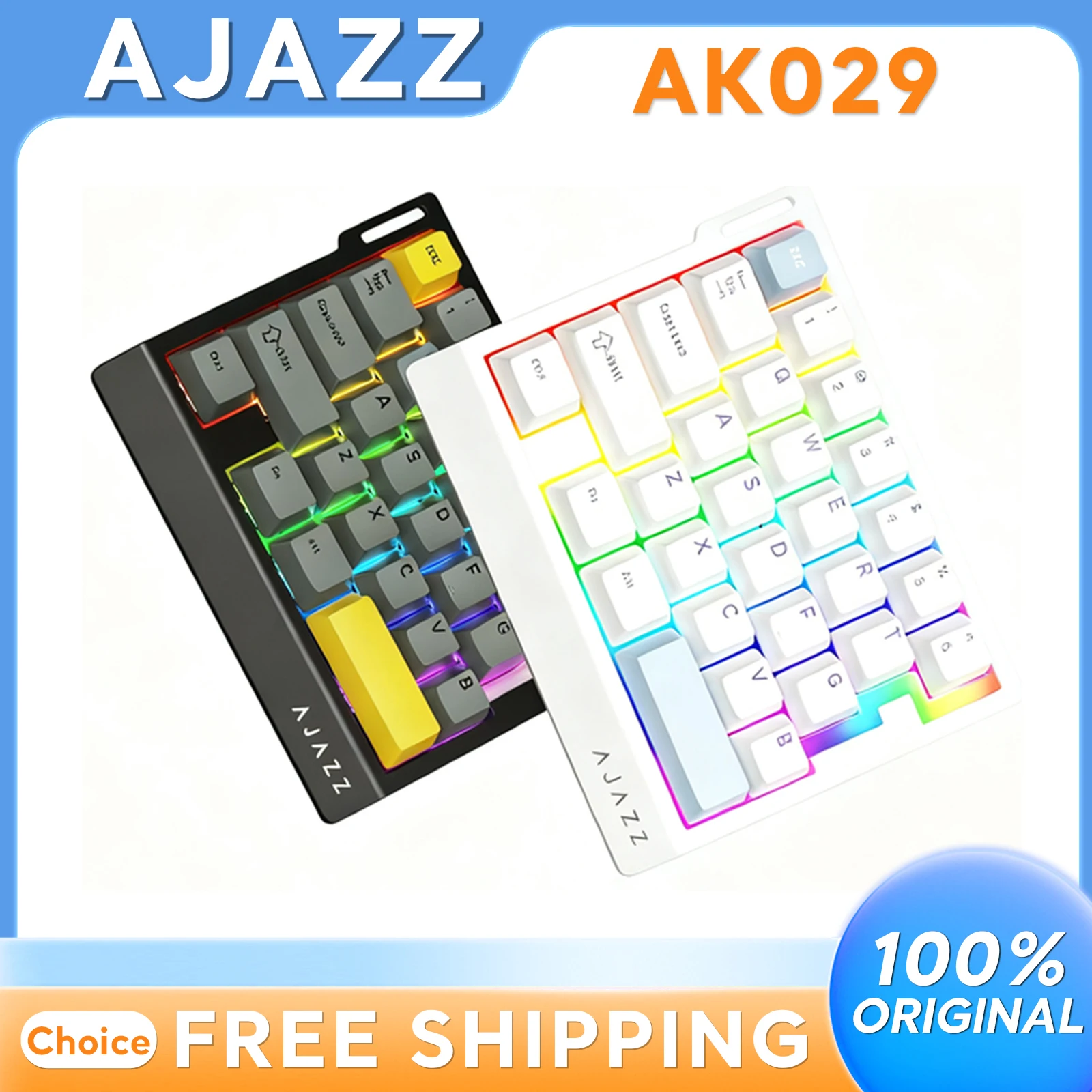 

AJAZZ AK029 Компактная игровая клавиатура RGB Проводная 8 кГц Магнитные переключатели с частотой опрокидывания Мини-цифровые клавиатуры для Mac Windows XP