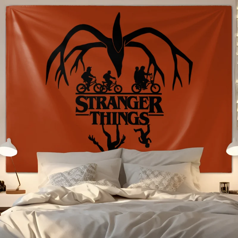 

Гобелен-баннер «Чудовищные приключения» с силуэтами велосипедов для декора стен, фон для спальни, общежития, украшения на день рождения