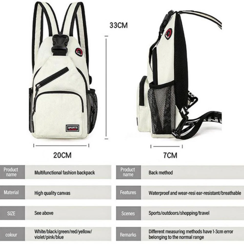 KISMIS 1PC Men Women Fashion Chest Bag Shoulder Bag Cross Bag Oxford Cloth Sport Bag Outdoor