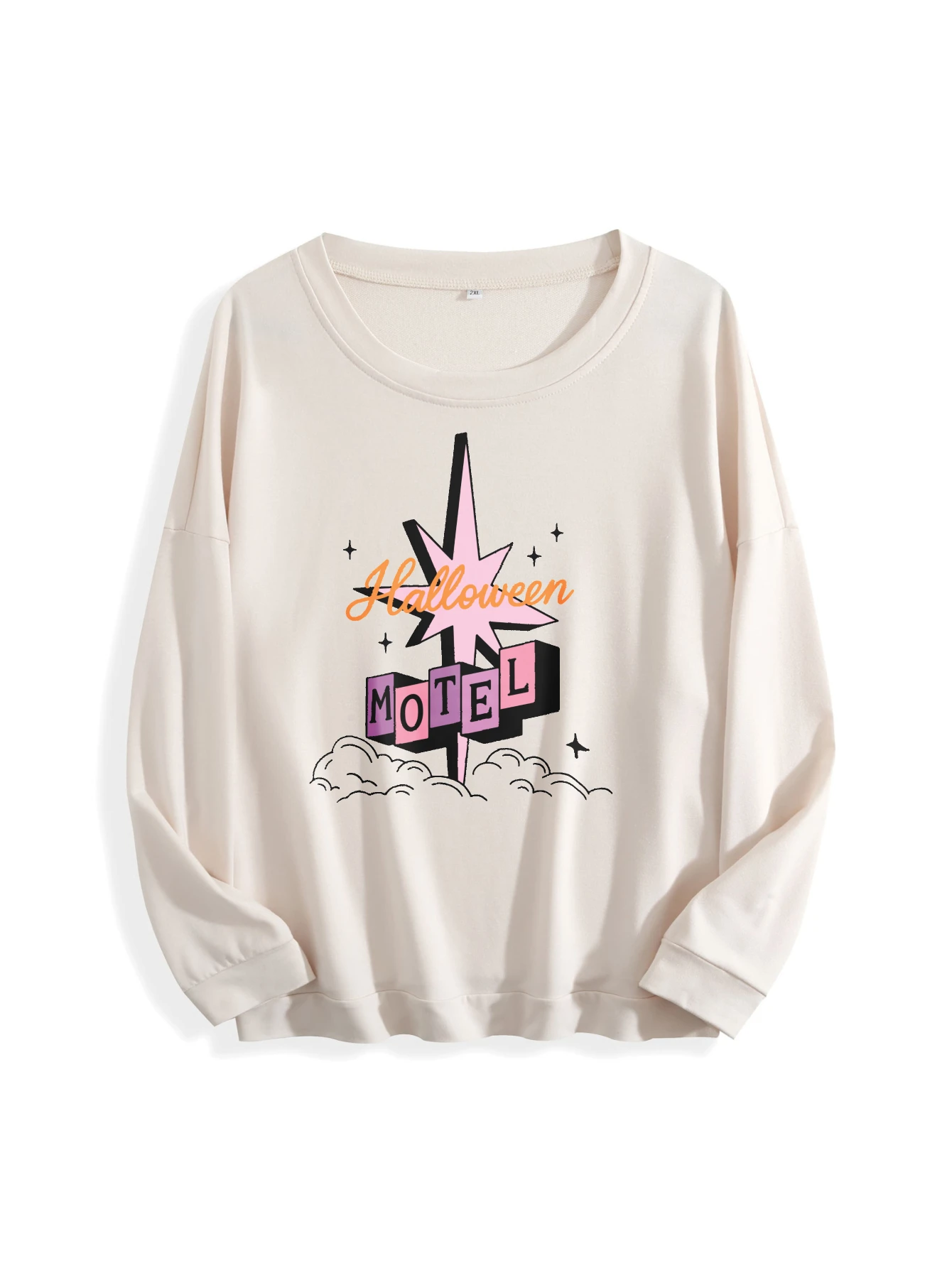 

Хэллоуин модный женский джемпер с круглым вырезом разноцветный свободный крой из чистого хлопка для осени и зимы Хэллоуин спортивный стиль