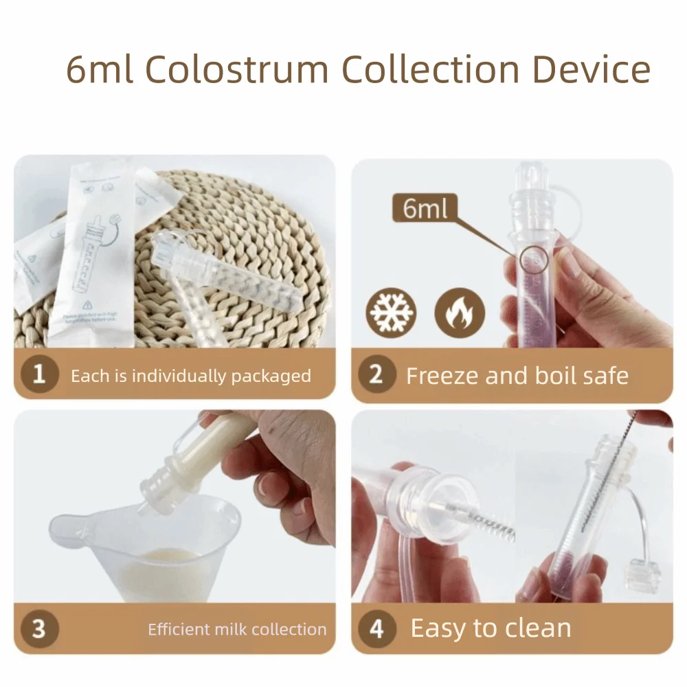 Reusable Colostrum Collector 6ml Easy To Clean Breast Milk Collection Baby Essentials Food Safe Baby Feeding Device Home Use