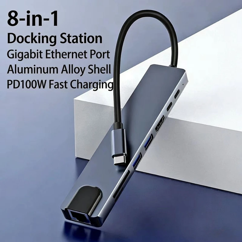 Super Sale 1000Mbps USB C HUB Type C Splitter for Thunderbolt 3 Docking Station Laptop Adapter for Macbook Air M1