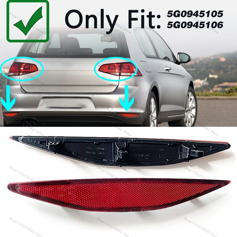 

5GG945105 5GG945106 Для VW Golf 7 MK7 2014 2015 2016 2017 Красный отражатель заднего бампера Светоотражающая полоса 5G0945105 5G0945106