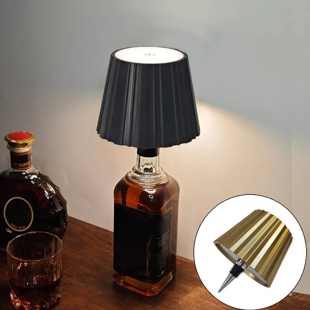 LED Table Lamp Rechargeable 2000mAh LED Wine Bottle Lamp Touch Control Portable Cordless Table Lamp for Parties Bars Restaurants