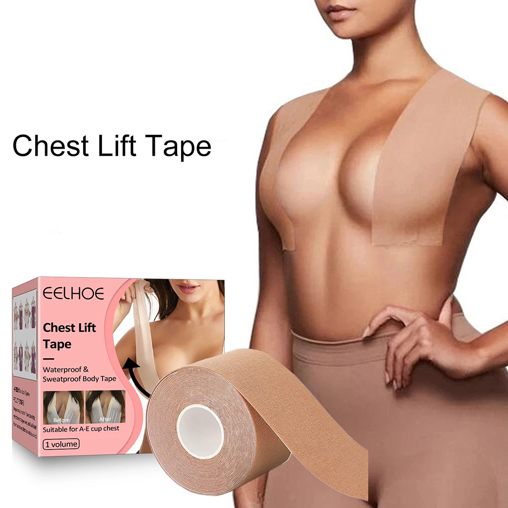 1 rotolo di nastro per sollevamento del seno per donne di grado medico nastro per modellare il seno adesivo invisibile resistente al sudore reggiseno appiccicoso copricapezzoli