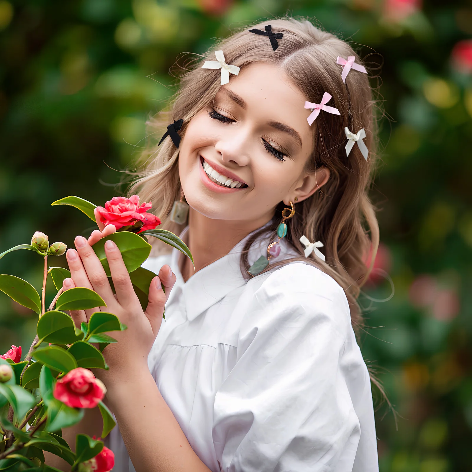 30pcs โบว์ผมคลิปผมจัดแต่งทรงผมคลิปผม Barrettes น่ารัก Headpiece ผมคลิปจระเข้โบว์อุปกรณ์เสริม