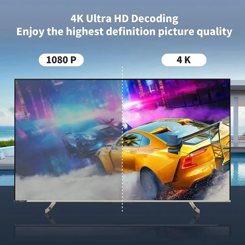 Kabelloser kompatibler Display-Dongle-Adapter 4K, kabelloser Empfänger, Streaming Media Video/Audio/File Wireless Extender Langlebig