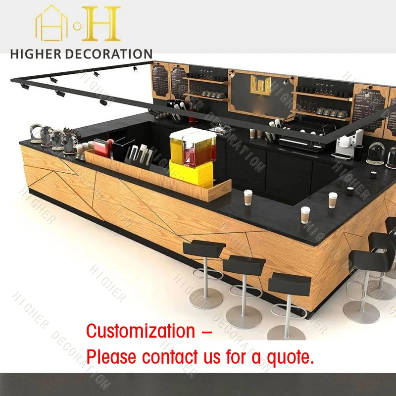 custom.Modern Custom Coffee Display Counter Design Coffee Kiosk in Shopping Mall