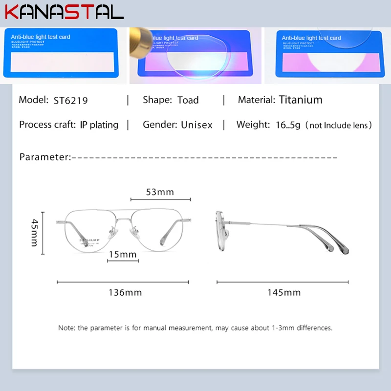 Lunettes de lecture avec monture en titane pour hommes et femmes, verres optiques pour myopie, blocage de la lumière bleue, CR39