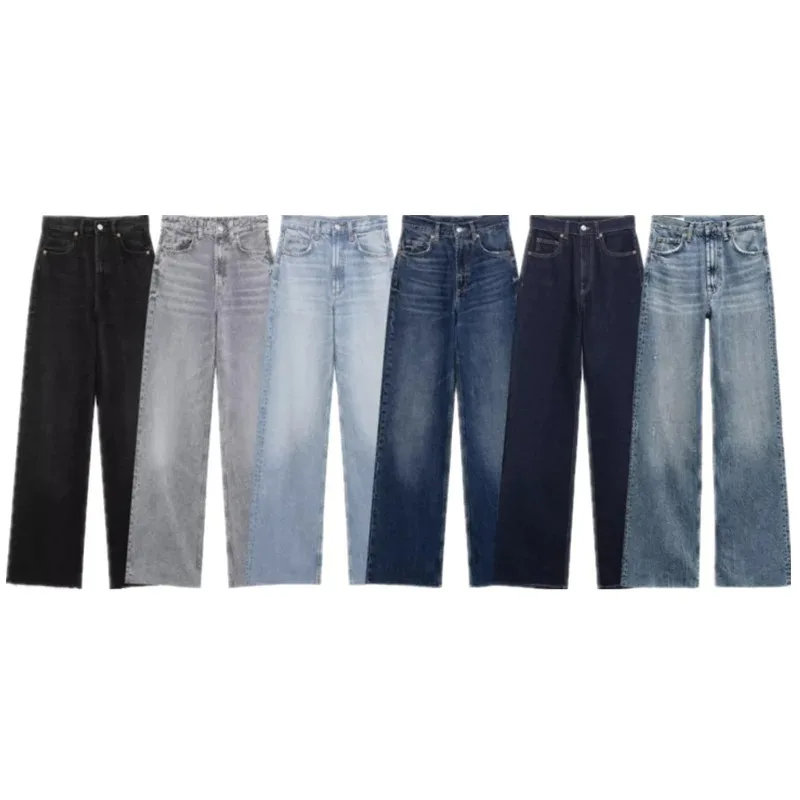 

New Arrival Faionable Casual High Waist Long Pants Spring 2025 Women's Slimming Versatile High Waist Long Wide Leg Jeans