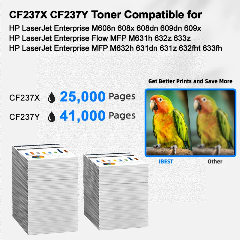Compatible   CF237X CF237Y Toner Cartridge Compatible for    Jet Enterprise M608n 608x 608dn 609dn 609x Flow MFP M631h