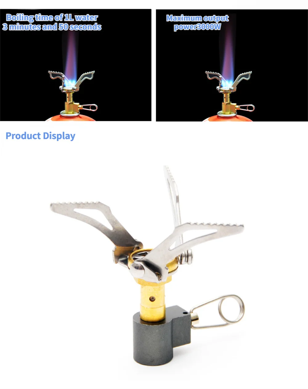 Outdoor Gasfornuis Campingbrander Draagbare Mini Opvouwbare Kachel Gaskachel Survival Oven Opvouwbare Furance Head voor Picknick Fornuis