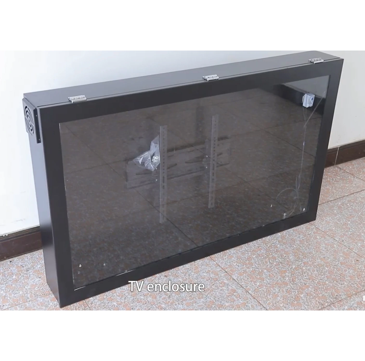 2026 sell 55 Inch LED LCD  Display Cabinet Waterproof TV Enclosure with Control Box and Fans