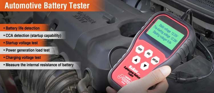 12V/24V Car Battery Tester Automotive CCA Alternator Analyzer Vehicle Charging & Cranking System Testing Tool for Cars