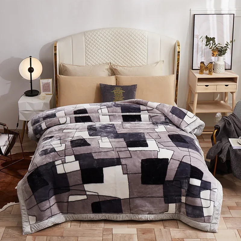 Heavy  Plush Raschel Blanket Korean Mink Blankets - Silky Soft 2 Ply Printed Fleece Blanket