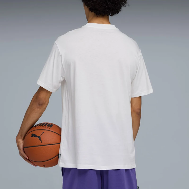 Puma Authentic New Men's White Orange Basketball Loose Printed Short Sleeve T-shirt 692305-02