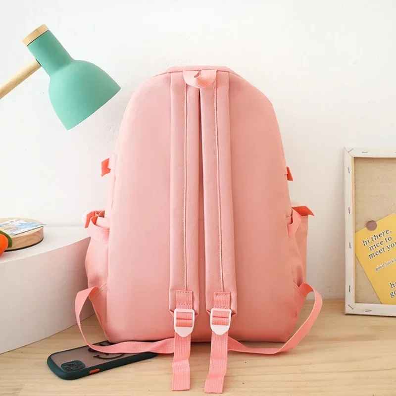 Women\'s 4 Pcs Set Backpack Harajuku Laptop Canvas School Bags for Teenage Girls Kawaii Backpack College Student Book Bag