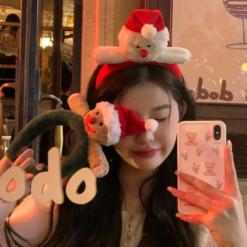 

Рождественские украшения Рождественская повязка на голову Санта-Клаус Лось Обруч для волос Красная рождественская шапка Обруч для волос Новогодняя повязка для волос