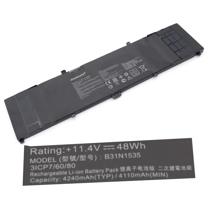 JCLJF B31N1535 new Laptop Battery For ASUS ZenBook UX310 UX310UA UX310UQ UX410 UX410U UX410UA UX410UQ U4000U U400UQ RX310U 48WH