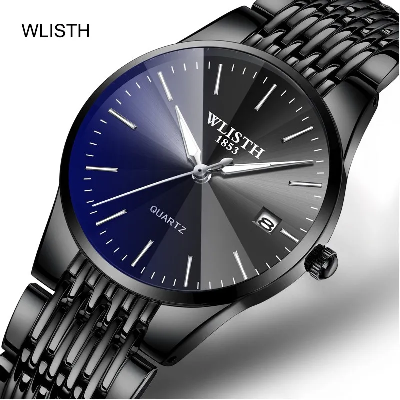 Fashion Wlisth Top Brand Luxury coppia Full in acciaio inossidabile amanti al quarzo o donne e uomini quadrante convesso orologi da polso regalo analogico