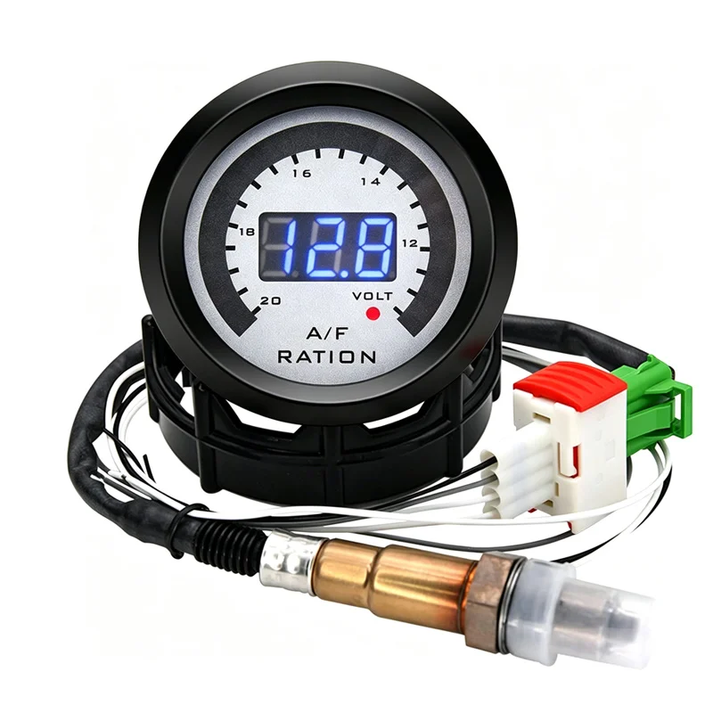 Image of 52mm Universelles Digitales Luft-Kraftstoff-Verhältnis-Messgerät Schmalband-O2-Sauerstoffsensor AFR-Anzeige Getönt 0258006028 für 12V-Fahrzeuge