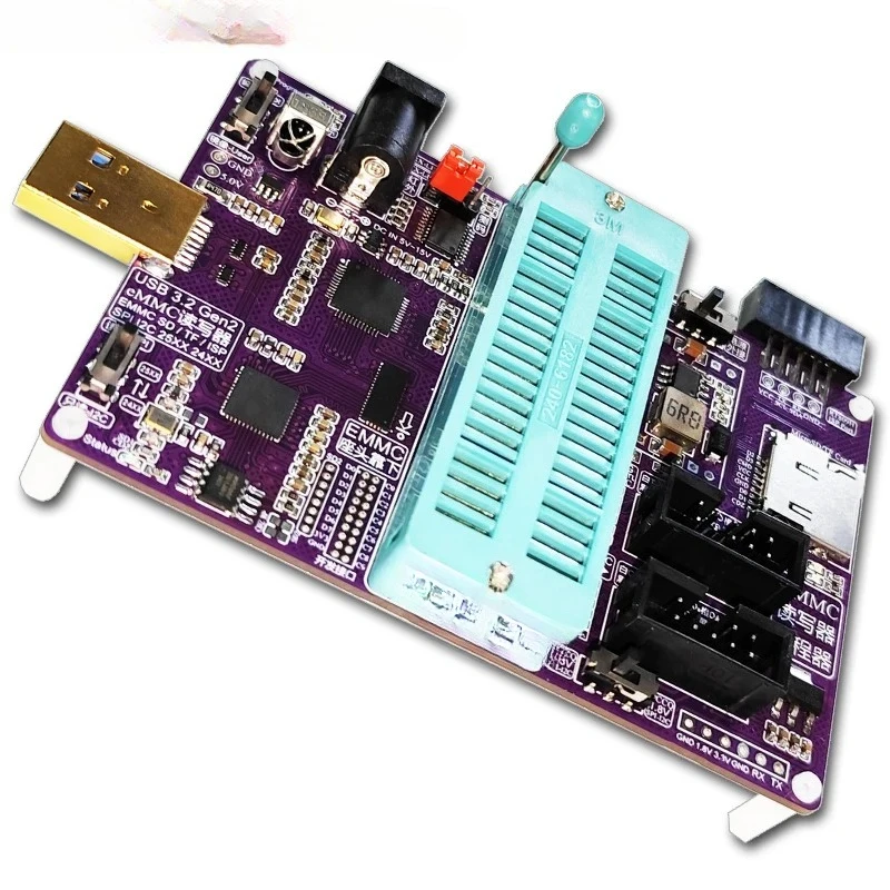 QT188A EMMC Programmer Adapter USB3.0 High Speed BOOT Data Read Write Flying Wire Converter For RT809H Chip Repair Tool