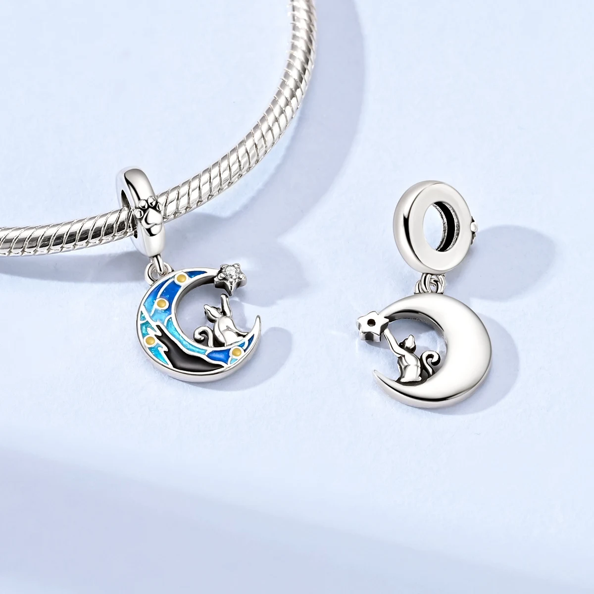 925 Sterling Silver Original Charms Beads Rose Tree Moon Lotus Carriage Fit Pendant Bracelet Diy for Women Fine Jewelry