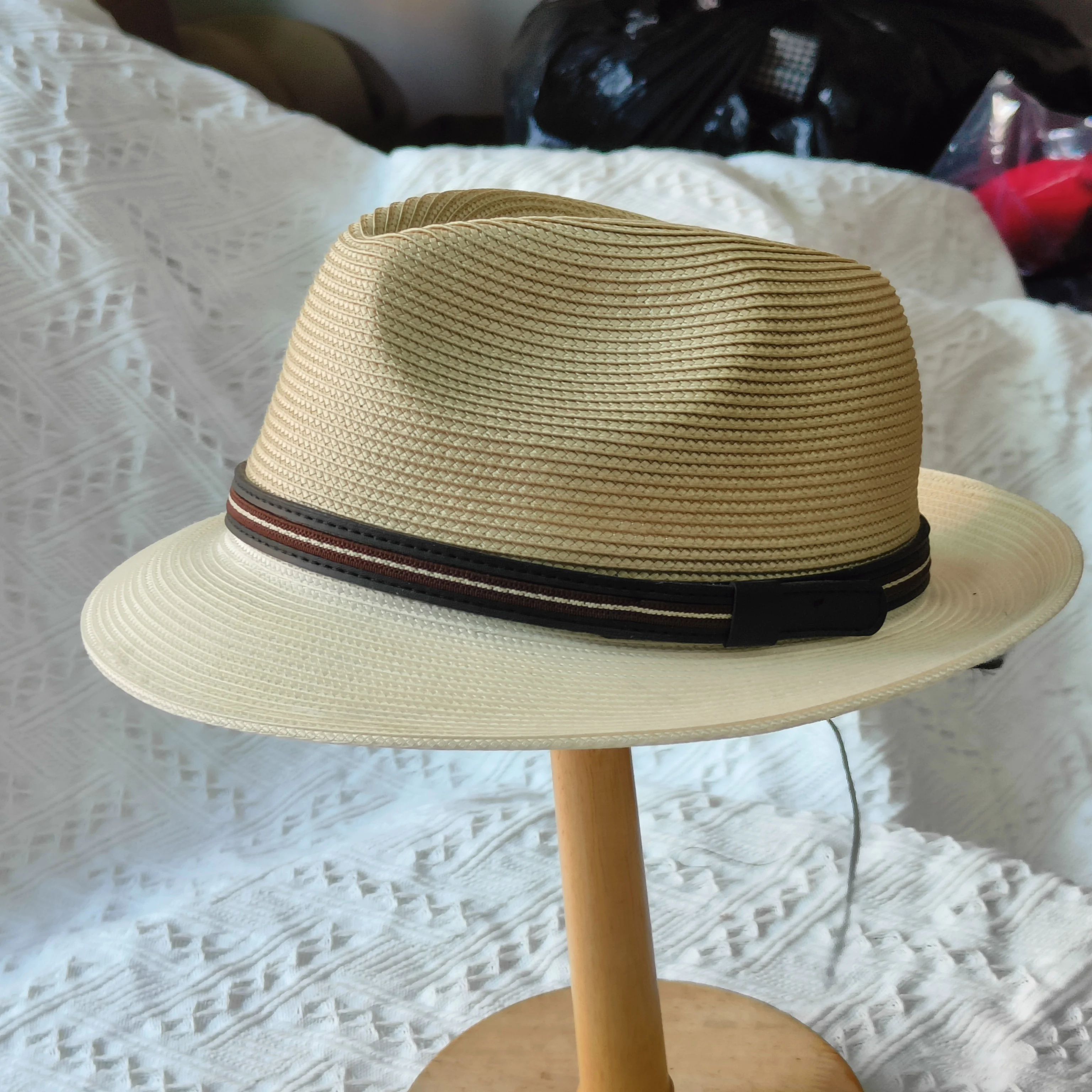 men trilby straw hat Cuban Sun Cap Short Brim Floral Sun hat Fedora summer hat unique beach hat French Panama hat men caps