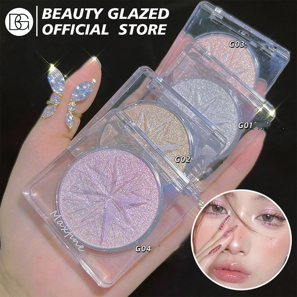 2024 New Highlighter 4 Colors Chameleon Eye Shadow Palette Waterproof Glitter Shimmer Highlighter Powder Palette Cosmetics