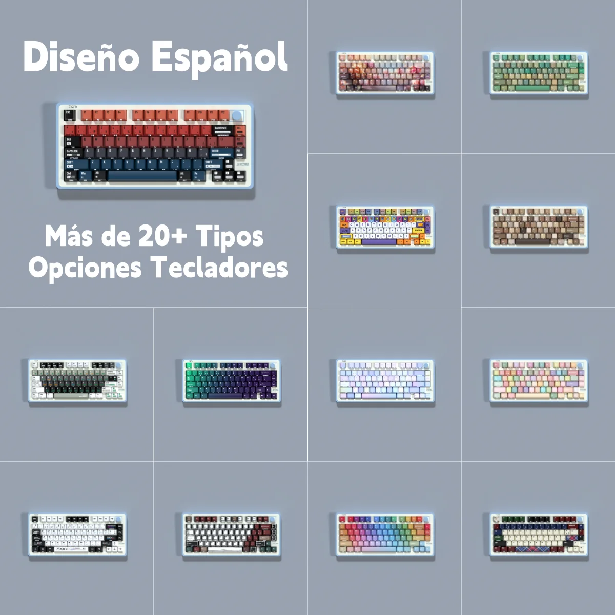 

Spanish mechanical keyboard side lighted keycaps Cherry hot sublimation process For mechanical keyboards GMK